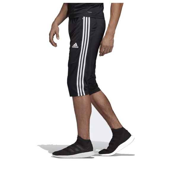 Adidas Black Athletic Shorts with Signature Stripes - Picture 2 of 7